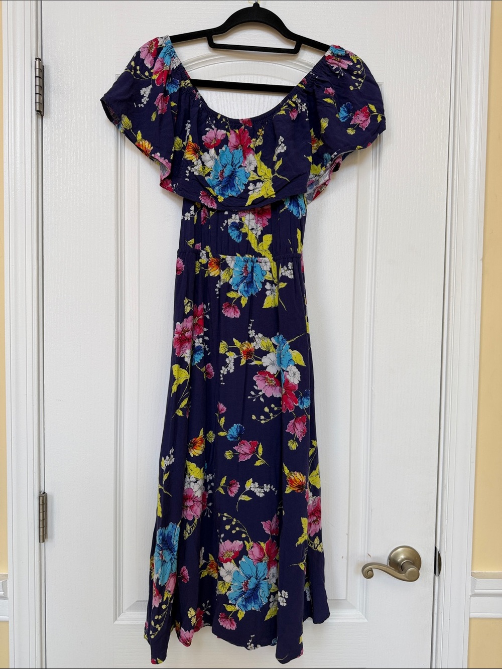 Nordstrom Navy Floral Off-Shoulder Maxi Dress - Picture 1 of 5